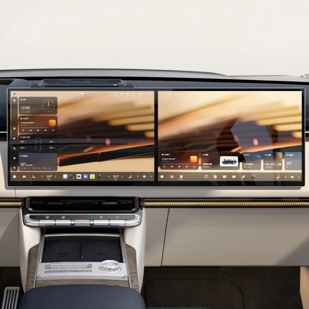 OLED-Dual-Screen im Cockpit des Zeekr 9X
